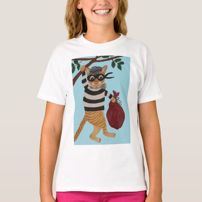 Katt Tjuv T Shirt (Framsida)