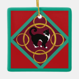 Katt Tolv dagar före jul, Ringar Julgransprydnad Keramik