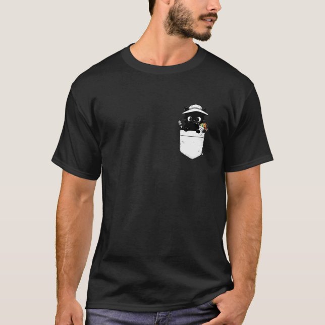 Katt trädgård bröstväska t shirt (Framsida)