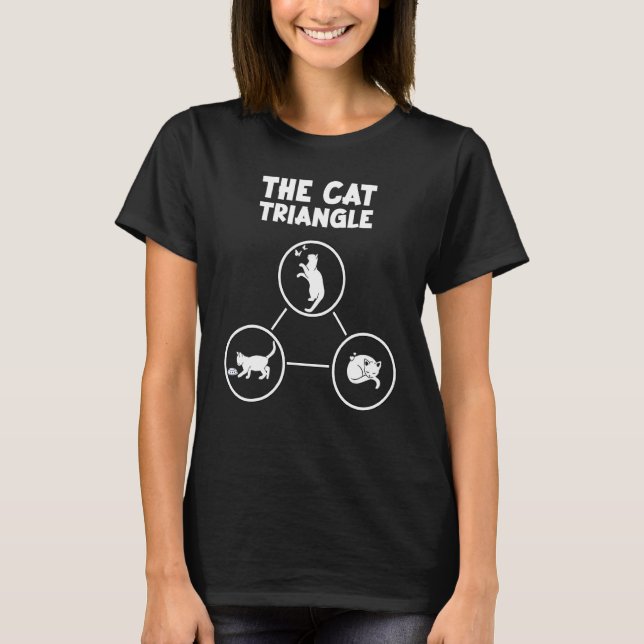 Katt Triangel  Kattägare Katter T Shirt (Framsida)