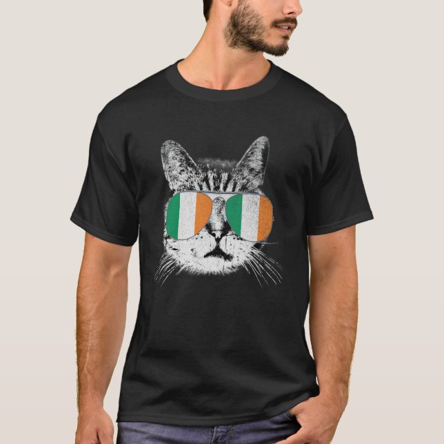 Katt Tröja Irland Irländsk Flagga Land Retro Män K (Framsida)