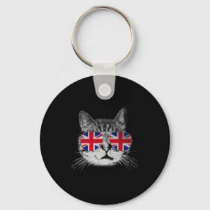 Katt Tröja Union Jack Flagga Land Retro England St Nyckelring