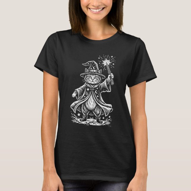 Katt trollkarl t shirt (Framsida)