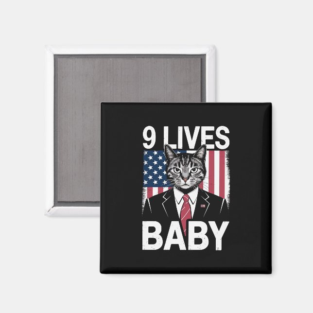 Katt Trump 9 Liv Bebis Rolig Trump Katt Magnet (Front/Back)