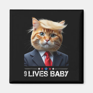 Katt Trump 9 Liv Genom Rollig Röst På Trump Katter Magnet