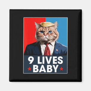Katt Trump 9 Liv Genom Rollig Röst På Trump Katter Magnet