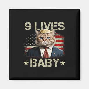 Katt Trump 9 Liv Genom Trump 2024 Vinst Seger Vinn Magnet