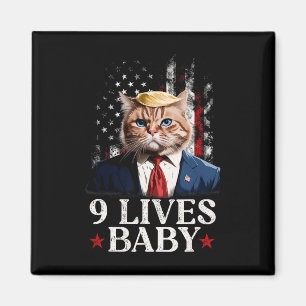 Katt Trump 9 Liv Genom Trump 2024 Vinst Seger Vinn Magnet