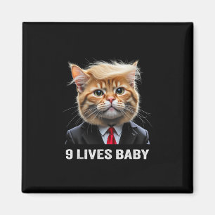 Katt Trump 9 Liv Genom Trump 2024 Vinst Seger Vinn Magnet