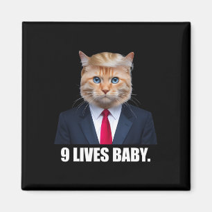 Katt Trump 9 Liv Genom Trump 2024 Vinst Seger Vinn Magnet