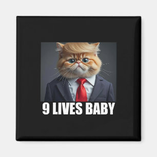 Katt Trump 9 Liv Genom Trump 2024 Vinst Seger Vinn Magnet