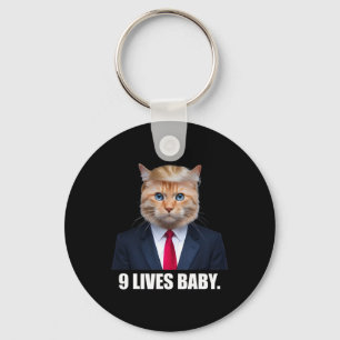 Katt Trump 9 Liv Genom Trump 2024 Vinst Seger Vinn Nyckelring
