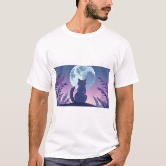katt tryckt t shirt