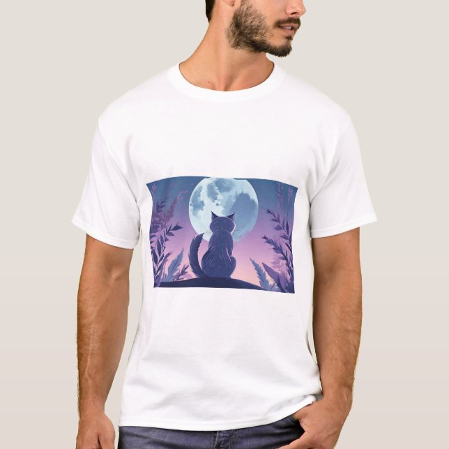 katt tryckt t shirt (Framsida)