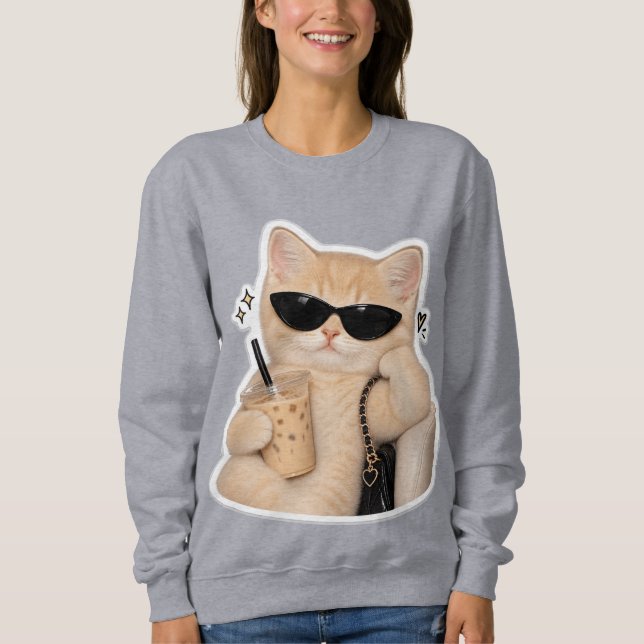 Katt tryckt t-shirt för kvinnor  (Framsida)