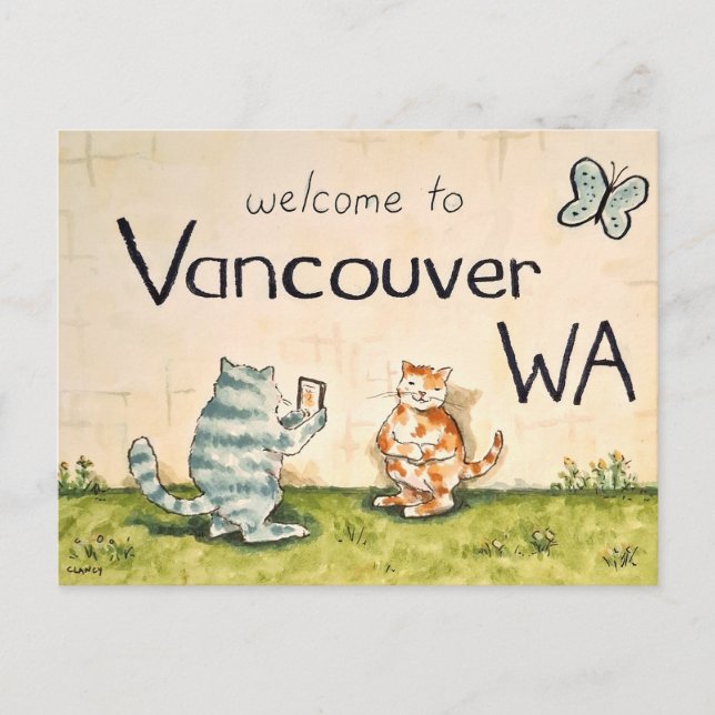 Katt-turister i Vancouver WA Vykort (Framsida)