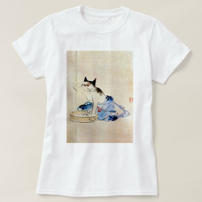 Katt tvättar hennes kropp, Utagawa Hiroshige Tee Shirt (Design framsida)