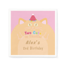 Katt "Two Cute to Handle" 2-årsdag Rosa Papper