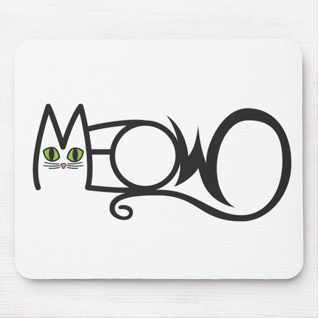 Katt Typografi Meow Musmatta (Framsidan)