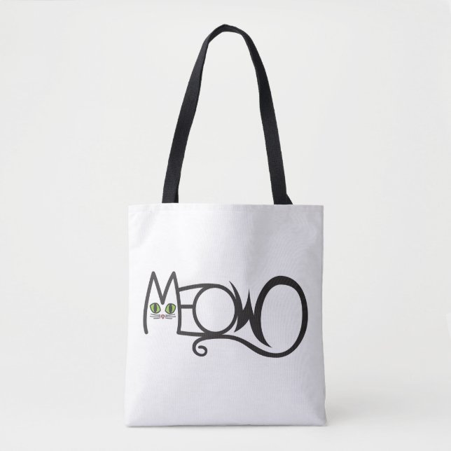 Katt Typografi Meow Tygkasse (Framsida)