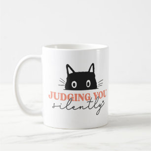 Katt tyst dömer dig kaffemugg
