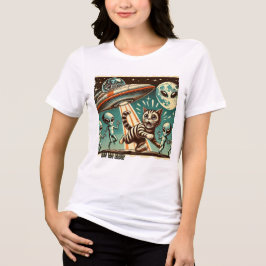Katt UFO Selfie: Vintage Invasion (T-shirt för kvi T Shirt
