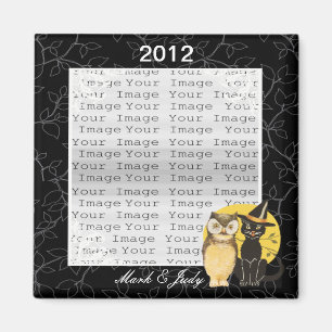 Katt & Uggla Halloween Bröllop Magnet