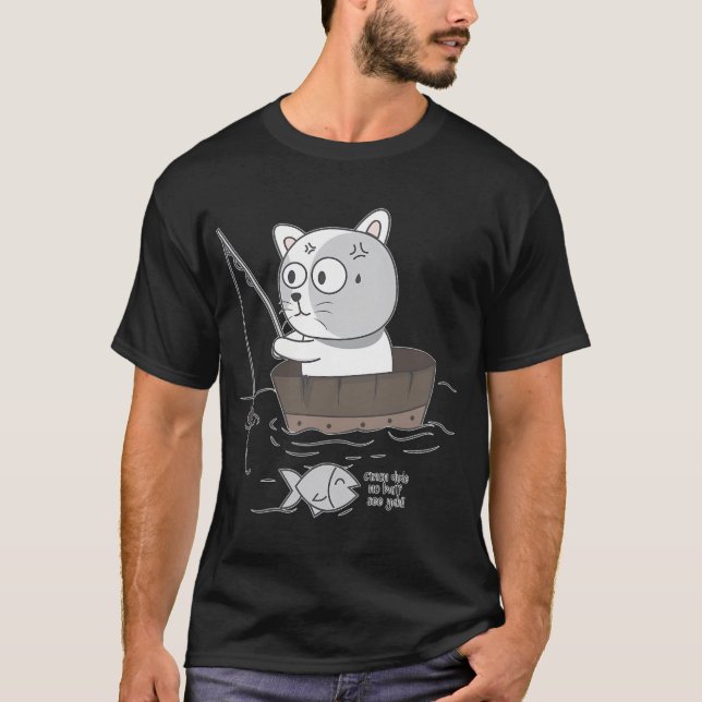 Katt under fiske t shirt (Framsida)