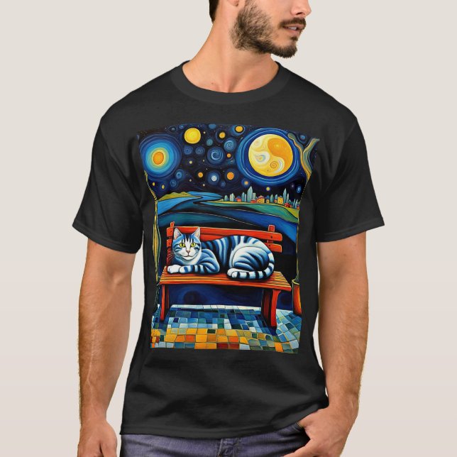Katt under stjärnorna 4 t shirt (Framsida)