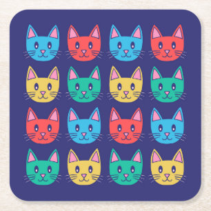Katt Underlägg Papper Kvadrat