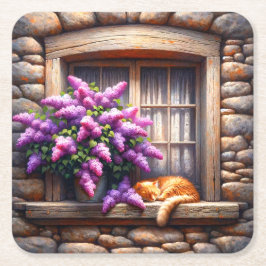 Katt Underlägg Papper Kvadrat