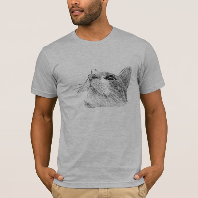 Katt upp utslagsplats i ljus t-shirt (Framsida)