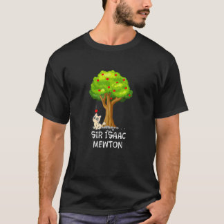 Katt upptäcker tyngdlagen Isaac Mewton Fysik  T Shirt