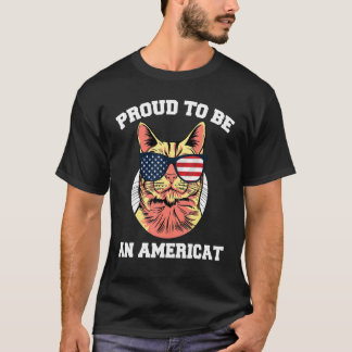 Katt USA Flagga Solglasögon Stolt Att Vara En Amer T Shirt