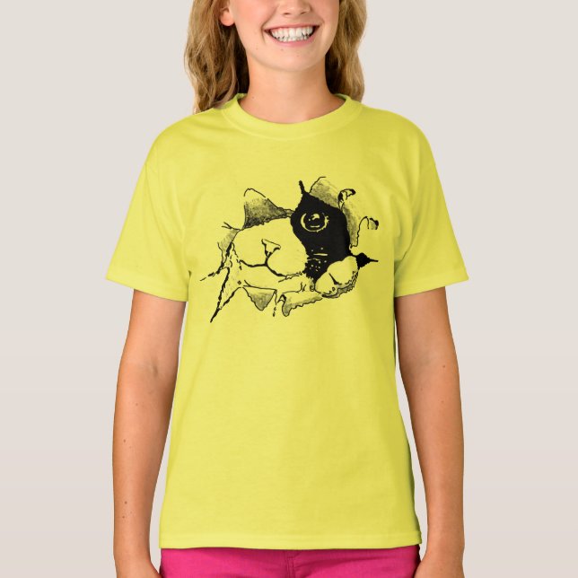 katt ut väskan T-Shirt (Framsida)
