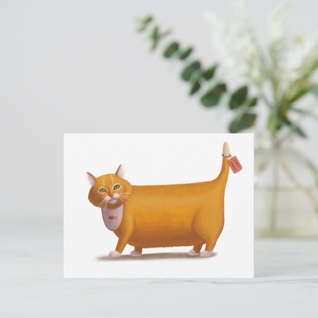 Katt utan fötter vykort (Stående Fram)