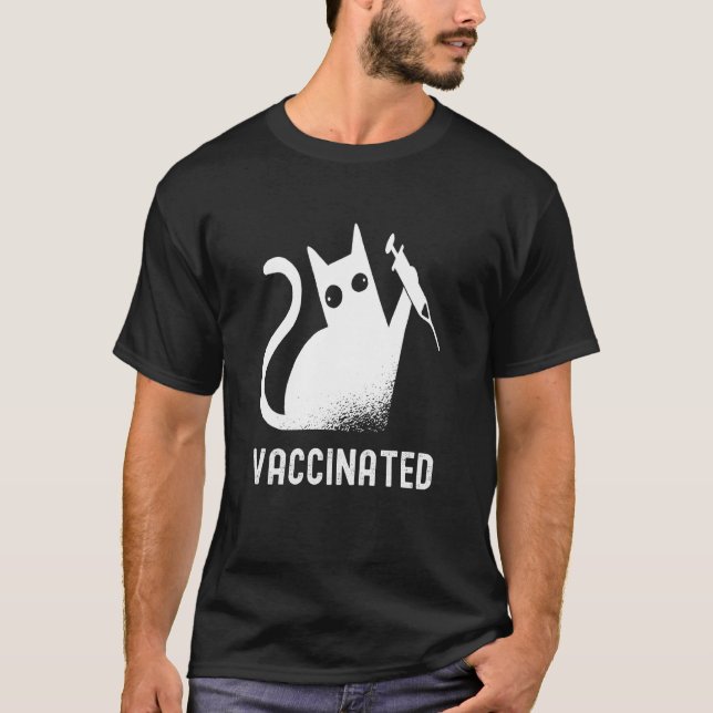Katt Vaccinerad Katt Vaccin T Shirt (Framsida)