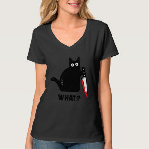 katt vad Blodigt kniv häxa blod stänk galen c T Shirt