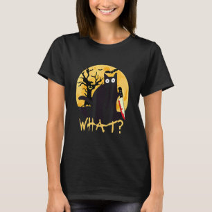 Katt Vad Kniv Halloween Kostym Rolig Grafisk Des T Shirt