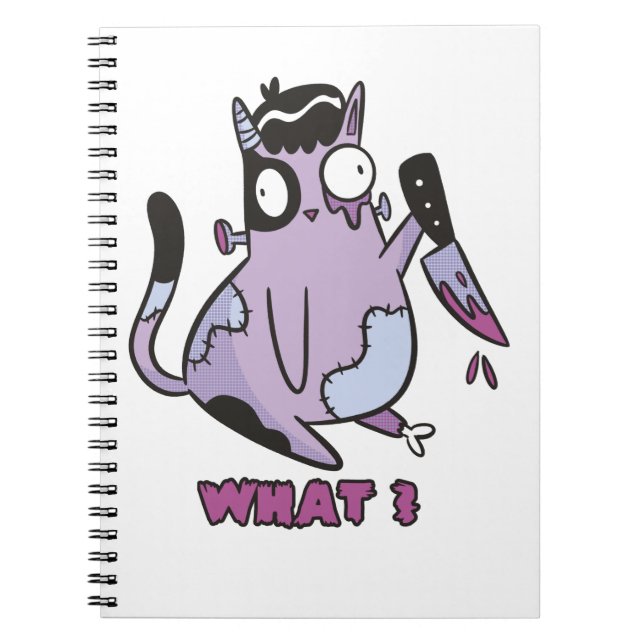 Katt Vad? Mördande Katt, Zombie Katt Halloween Anteckningsbok (Framsidan)