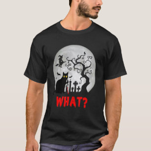 Katt Vad Mördande Svart Katt I Kyrkogård Med Kniv T Shirt