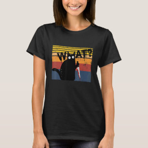 Katt Vad Mördande Svart Katt Som Håller Kniv Hallo T Shirt