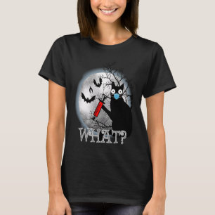 Katt Vad Mördare Mordisk Katt & Spruta Halloween T Shirt