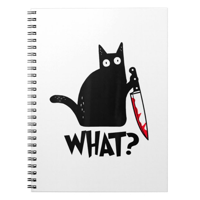 Katt Vad_ Rolig Svart Katt  Anteckningsbok (Framsidan)