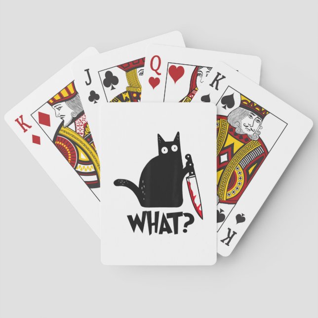 Katt Vad_ Rolig Svart Katt  Casinokort (Baksidan)
