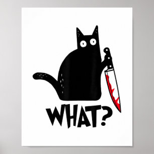 Katt Vad_ Rolig Svart Katt Poster