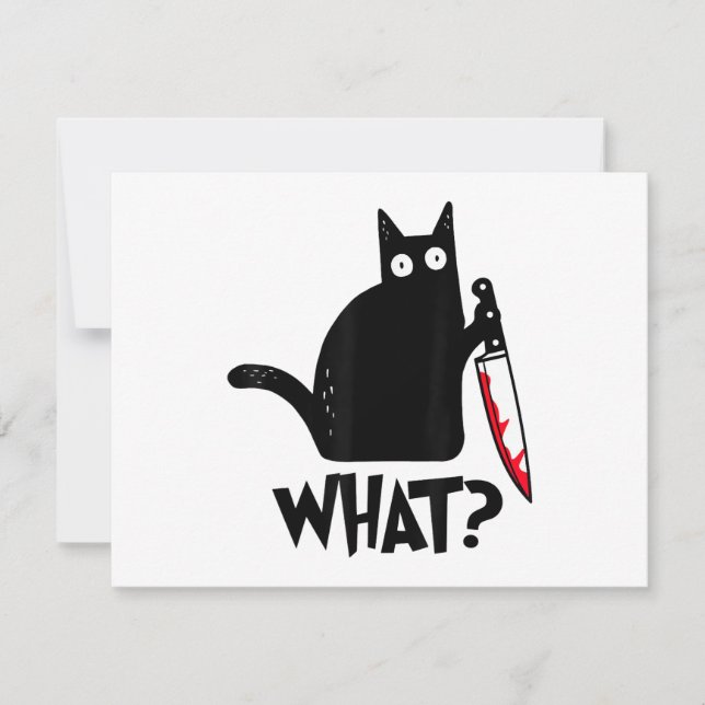 Katt Vad_ Rolig Svart Katt  Spara Datumet (Framsida)