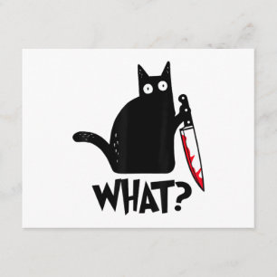 Katt Vad_ Rolig Svart Katt Tilläggskort