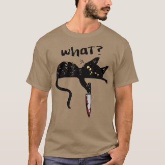 Katt vad sjört svart katt med Knivar Killer Hallow T Shirt