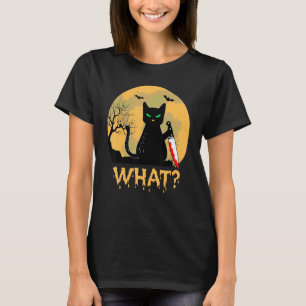 Katt Vad Svart Katt Mördande Katt Med Kniv 3 T Shirt